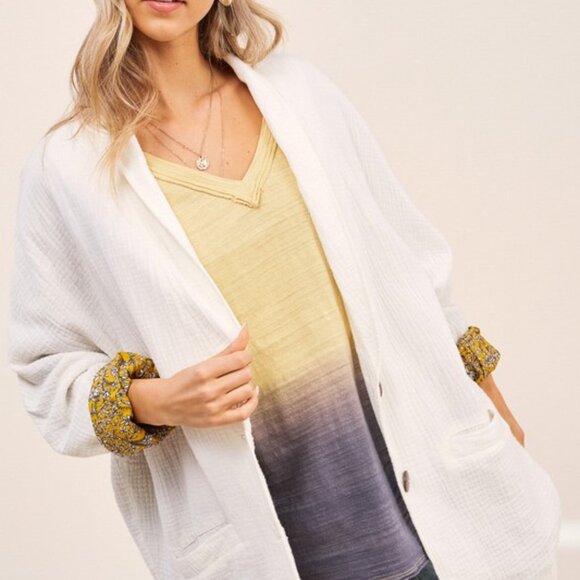 Peony Lemon Dip-Dye Top - Picture 4 of 6